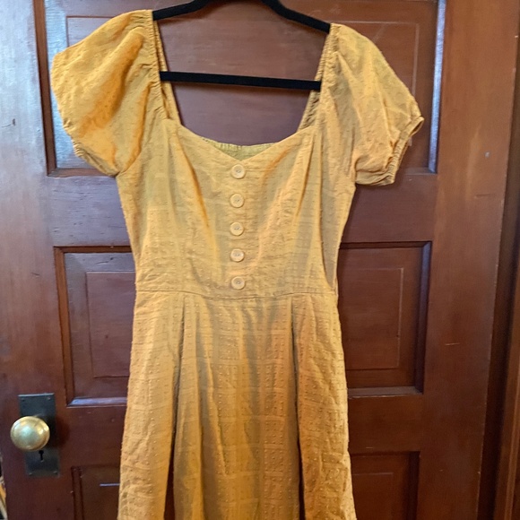ModCloth Cottage Core Marigold Short Sundress - Picture 1 of 7